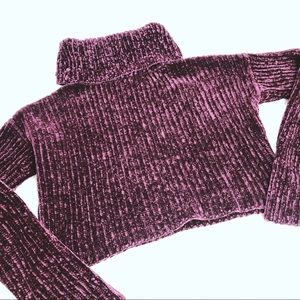 Maroon Chenille Knit Sweater